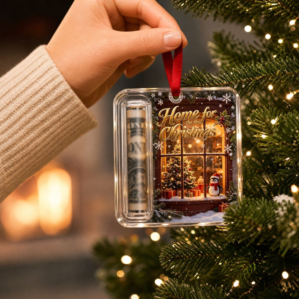Clearance! Christmas Cash Gift Ornament, Christmas Money Holder for Cash, Christmas Decorations Gift (Merry Christmas)