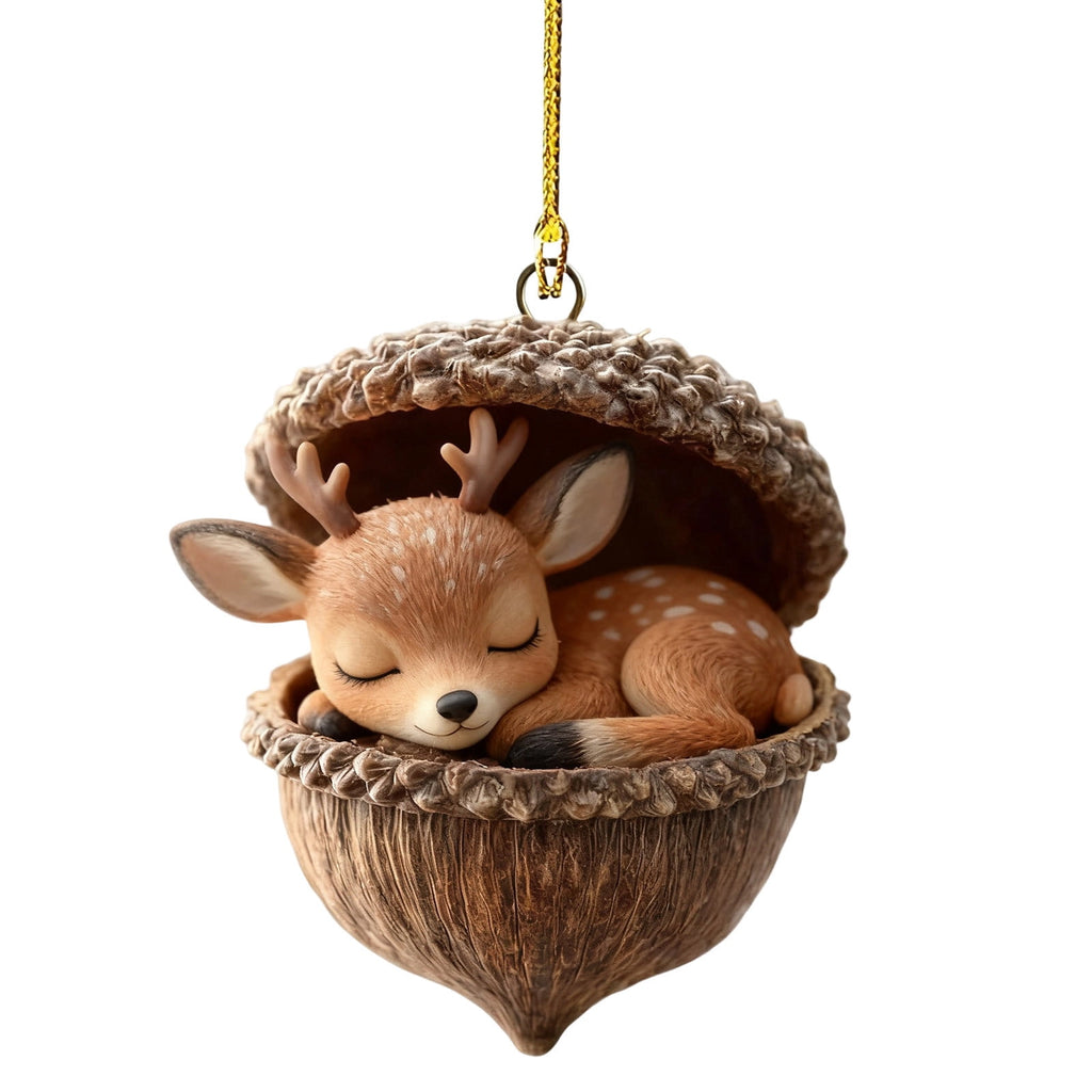 DAMAI Forest Animal Acorn Ornaments-2026 New Cozy Forest Christmas Ornaments, Cozy Forest Christmas Ornaments, Pine Cone Decoration Woodland Christmas Ornaments for Party Home Decor