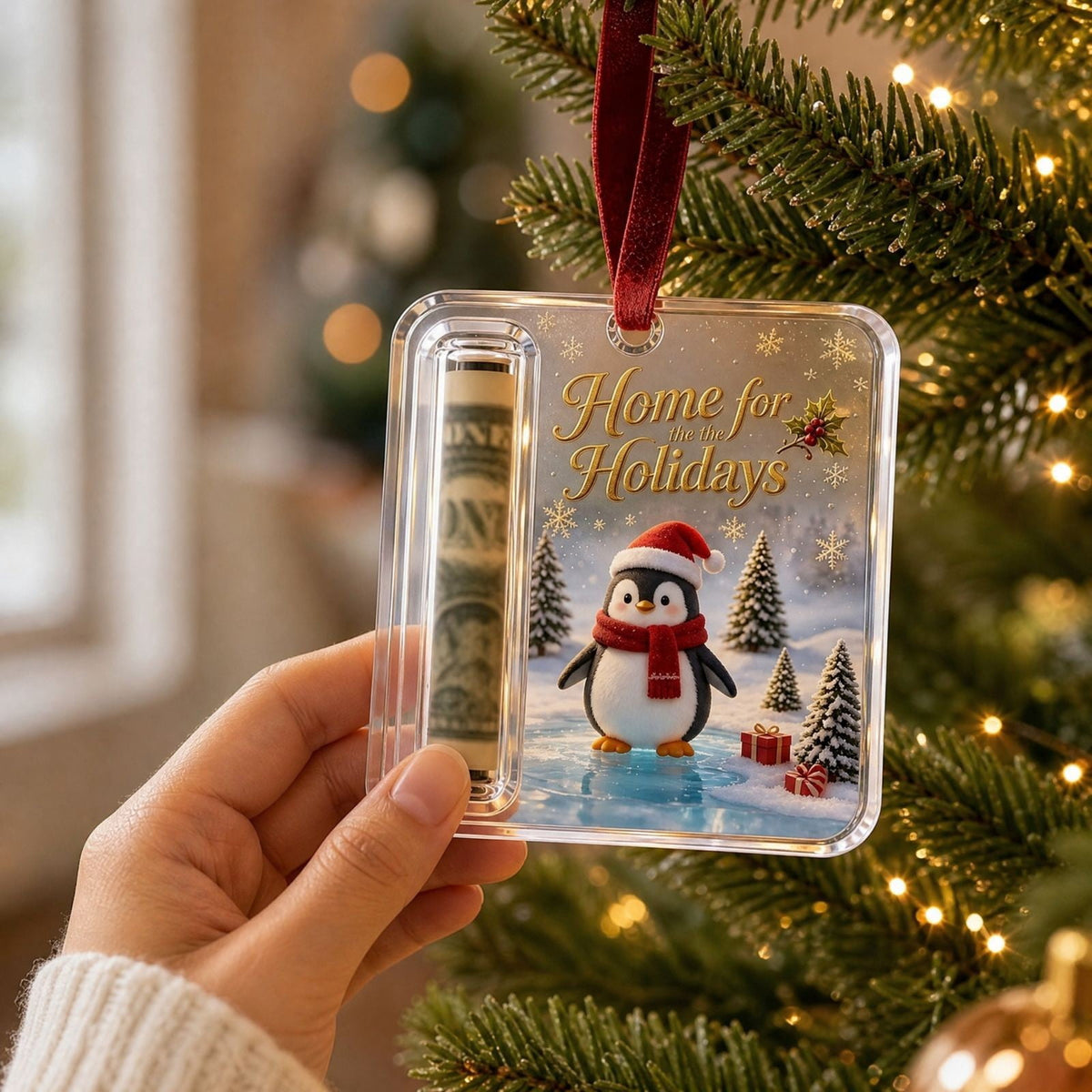 Clearance! Christmas Cash Gift Ornament, Christmas Money Holder for Cash, Christmas Decorations Gift (Merry Christmas)