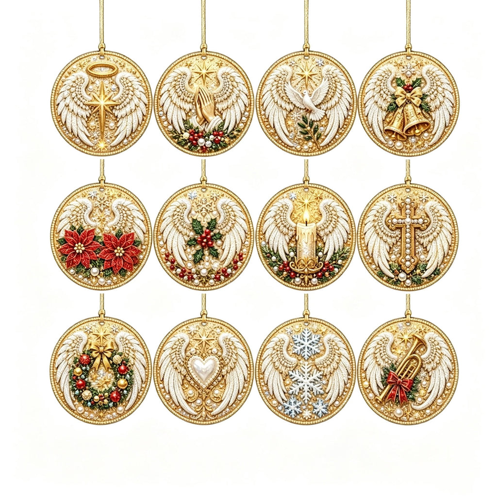 DIY Christmas Ornaments for Xmas Tree Hangings- Pearl Art Kits for Adults, Christmas Ornaments Set of 12, 2.76 Inch