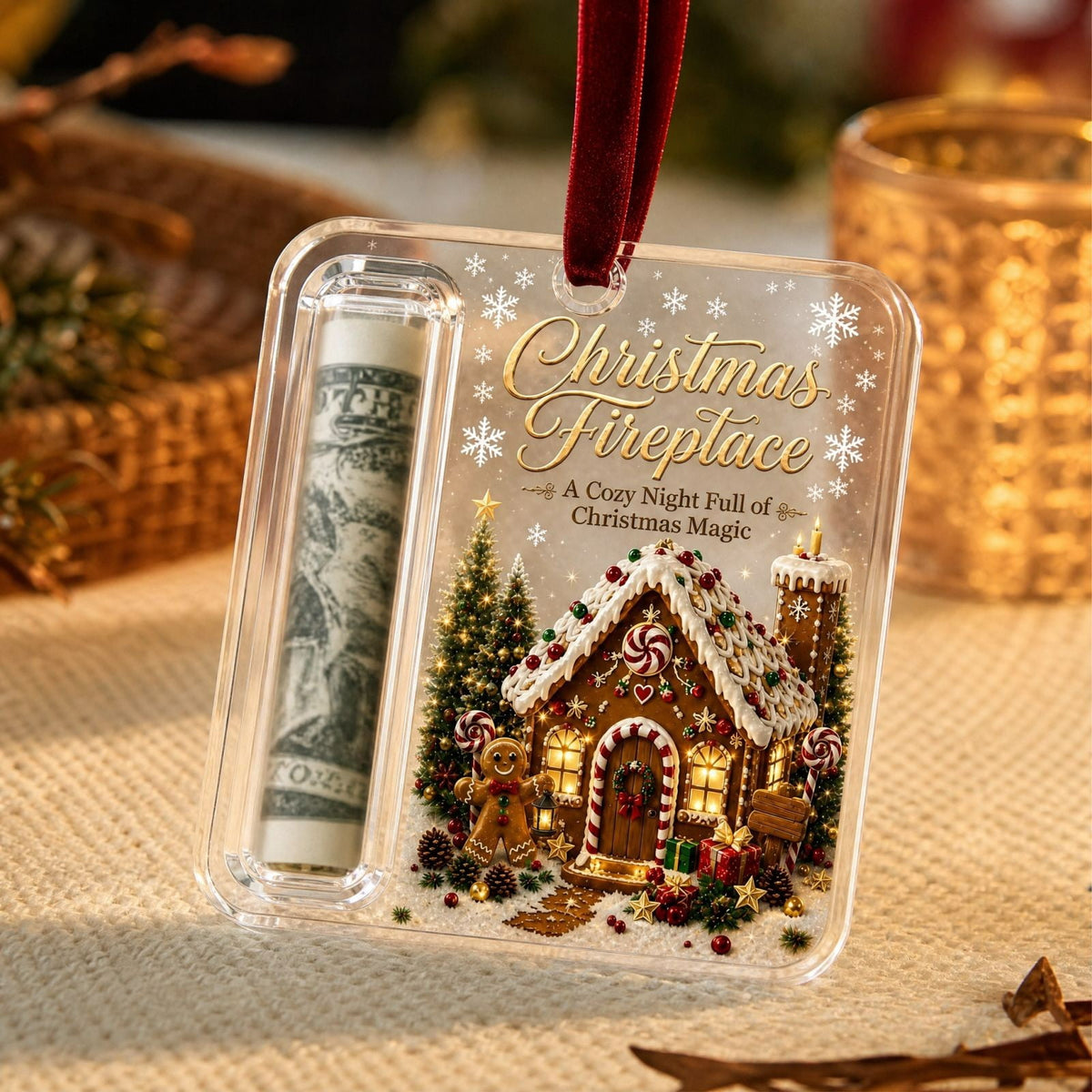 Clearance! Christmas Cash Gift Ornament, Christmas Money Holder for Cash, Christmas Decorations Gift (Merry Christmas)