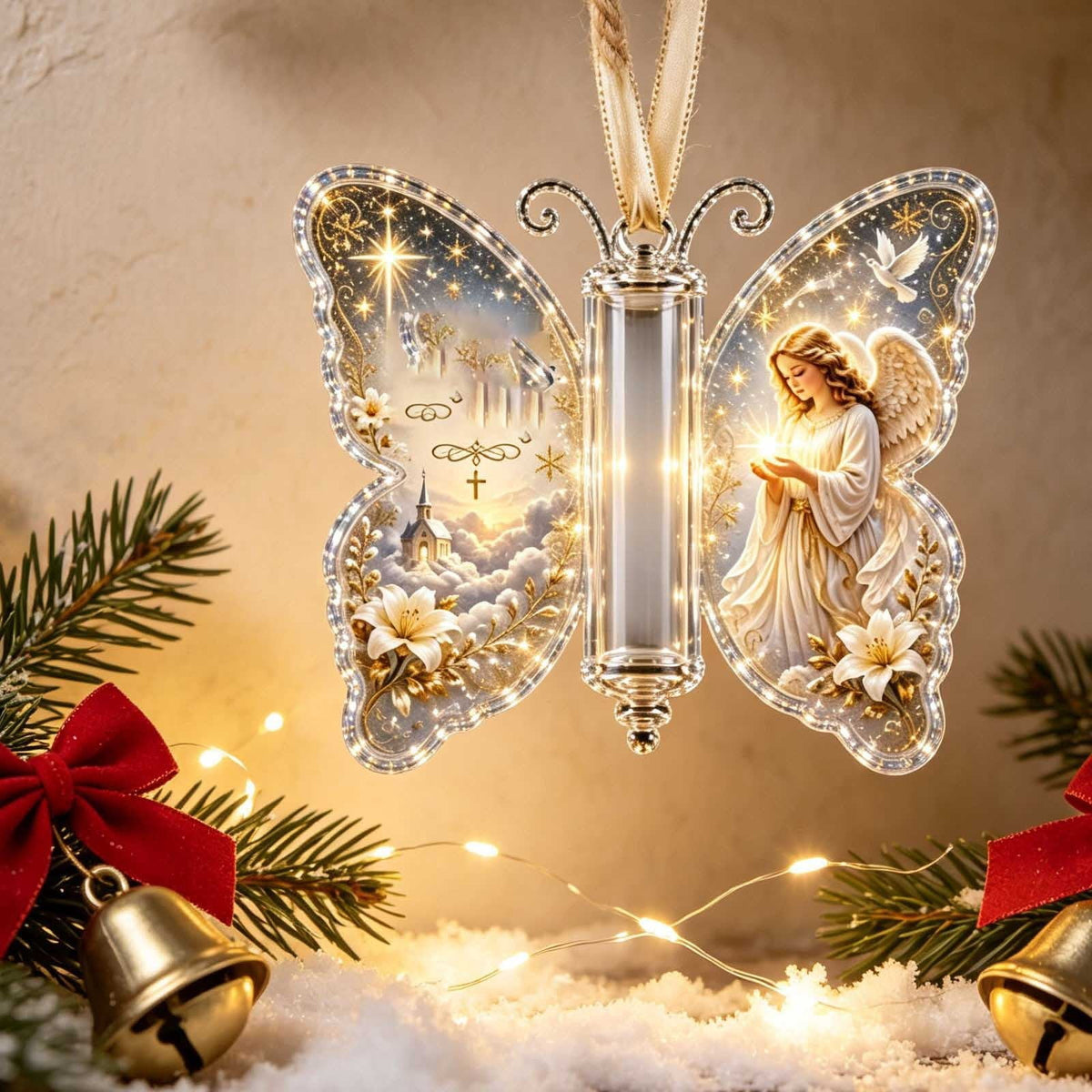 Christmas Cash Gift Stocking Shaped Ornament, Crystal-Clear Cash Holder Ornament with Xmas Stocking Design, Hanging Money Keepsake for Christmas Tree Wreath Garland, Surprise for Family Friends (F)