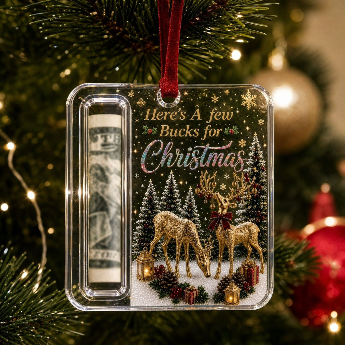Clearance! Christmas Cash Gift Ornament, Christmas Money Holder for Cash, Christmas Decorations Gift (Merry Christmas)
