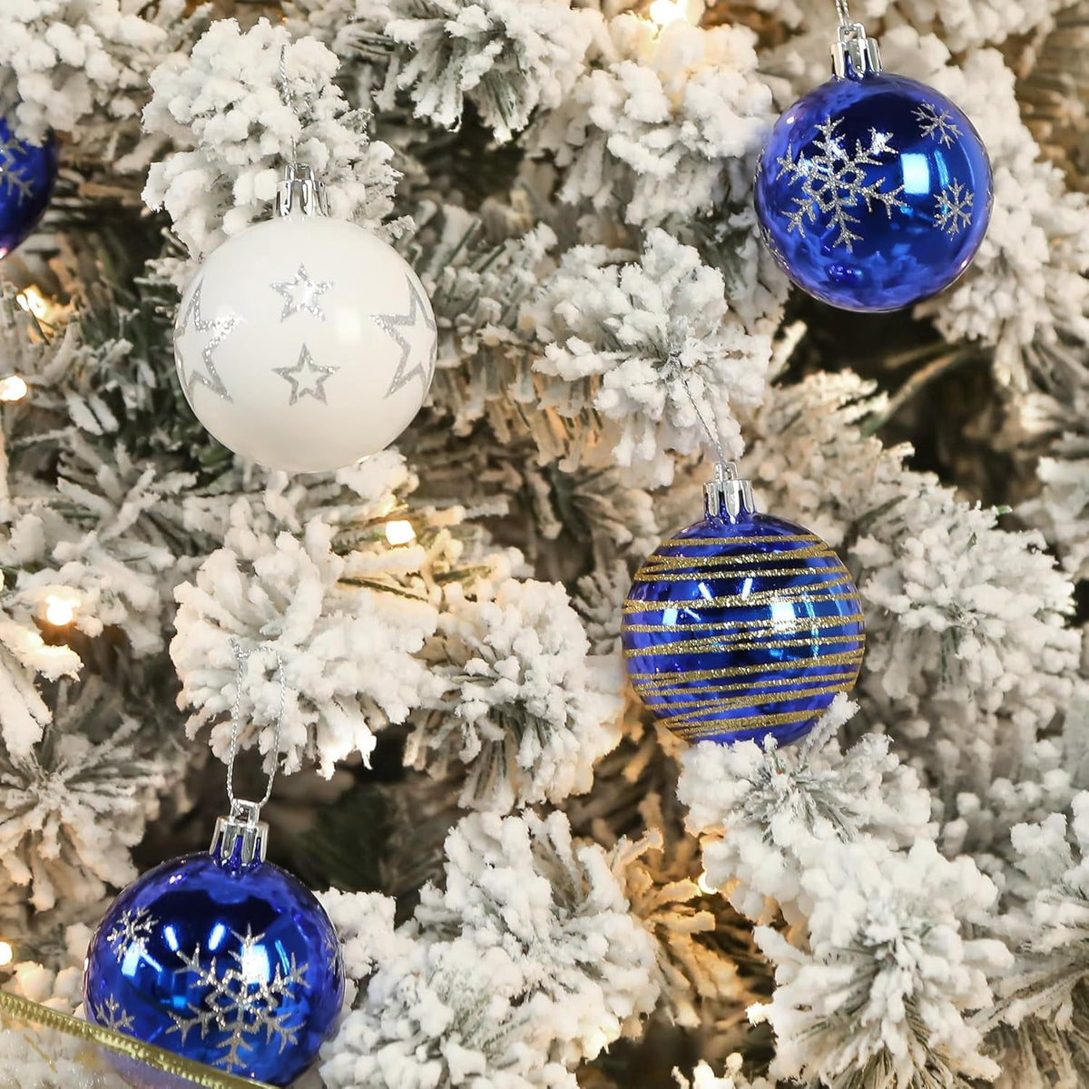 30ct Christmas Ball Ornaments, 2.36 in Shatterproof Xmas Tree Decorations, Plastic Baubles for Holiday, Party, Wedding, or Home Decor, Red & Gold