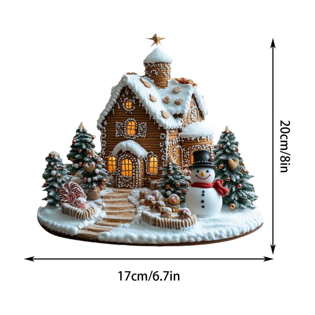 PEIBang Christmas Table Decorations,Snow House Decor Christmas Centerpiece,Christmas Village Houses for Home Office
