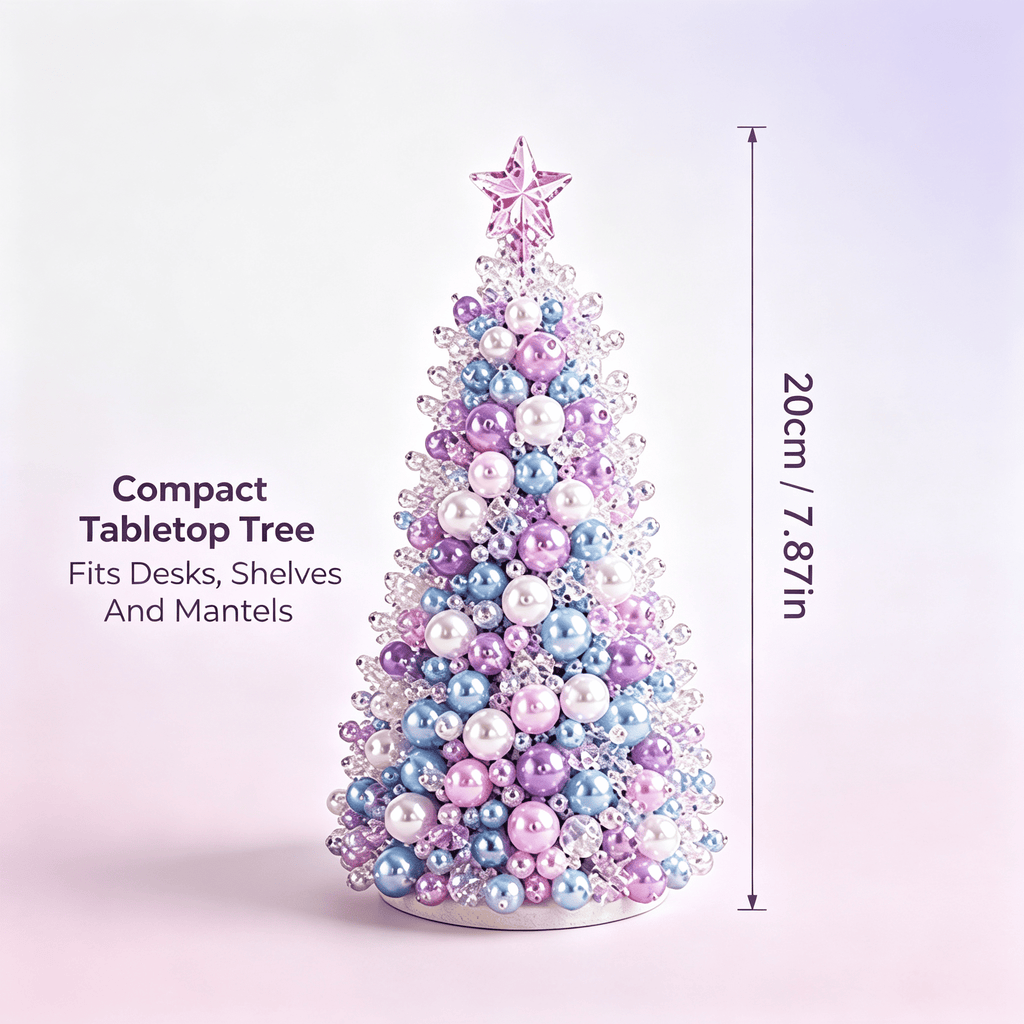 DIY Beaded Christmas Tree Kit, Christmas Decorations Handmade Beads Craft Set, Sparkling Crystal Xmas Ornaments for Tabletop Christmas Decor, Holiday Gifts for Adults by MPOISVA