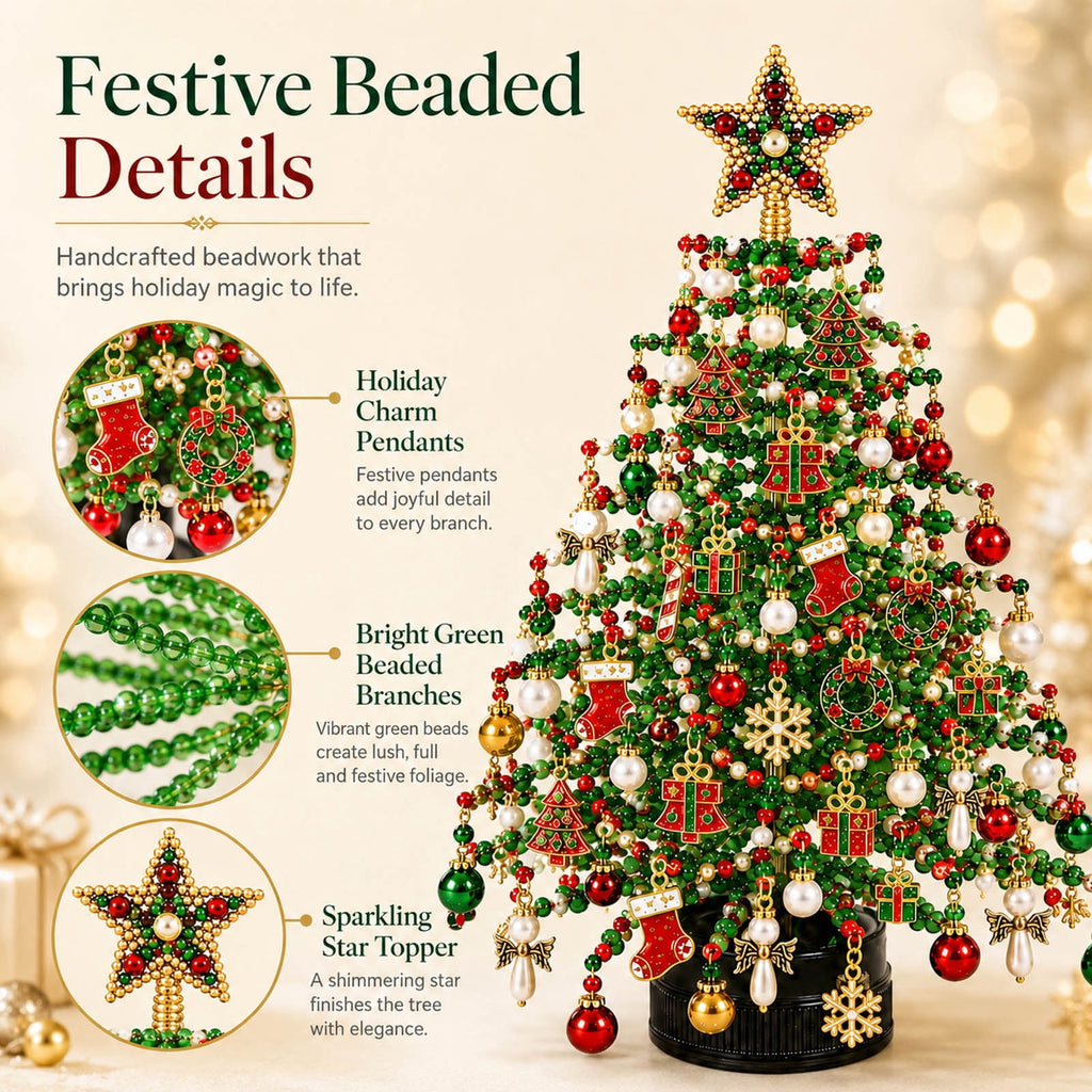 DIY Beaded Christmas Tree Craft Kit Christmas Decorations, 3D Candy Beaded Christmas Tree Craft Kit Christmas Decor, Christmas Crafts for Adults