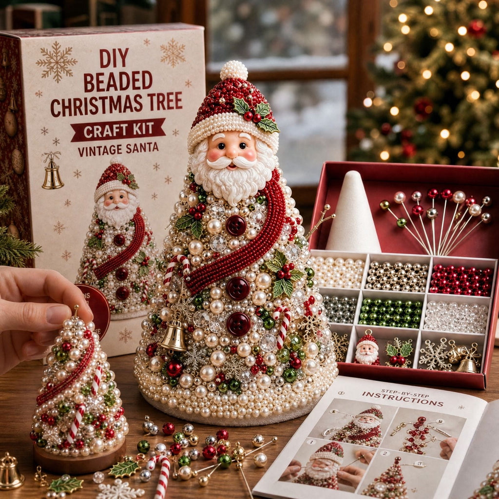 DIY Beaded Christmas Tree Craft Kit Christmas Decorations, 3D Candy Beaded Christmas Tree Craft Kit Christmas Decor, Christmas Crafts for Adults