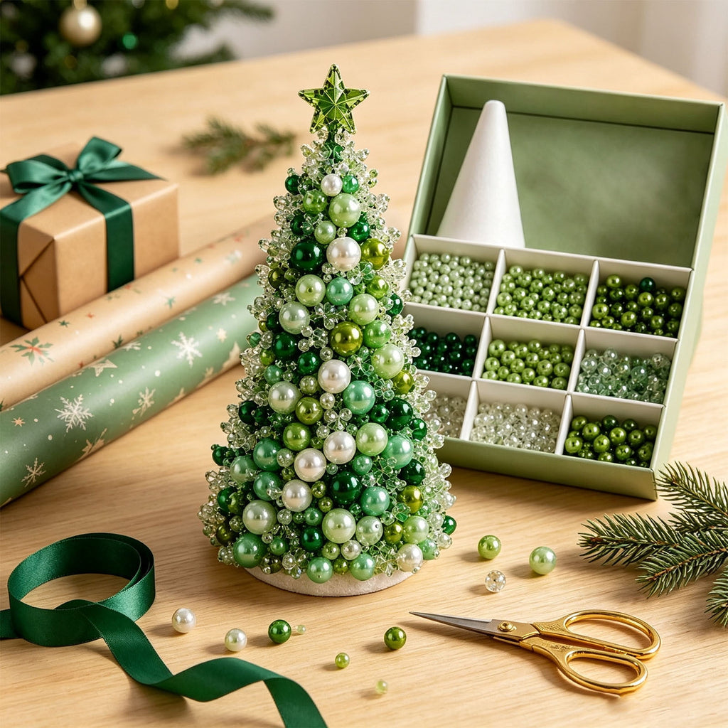 DIY Beaded Christmas Tree Craft Kit Christmas Decorations, 3D Candy Beaded Christmas Tree Craft Kit Christmas Decor, Christmas Crafts for Adults