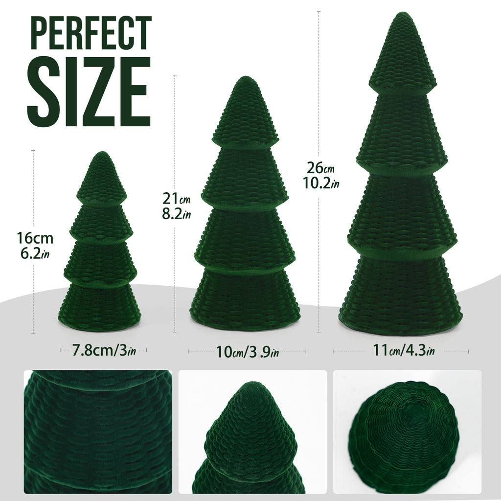 Ayieyill 3pcs Tabletop Christmas Tree Woven Resin Christmas Trees for Christmas Decor Indoor, Christmas Table Decor, Khaki