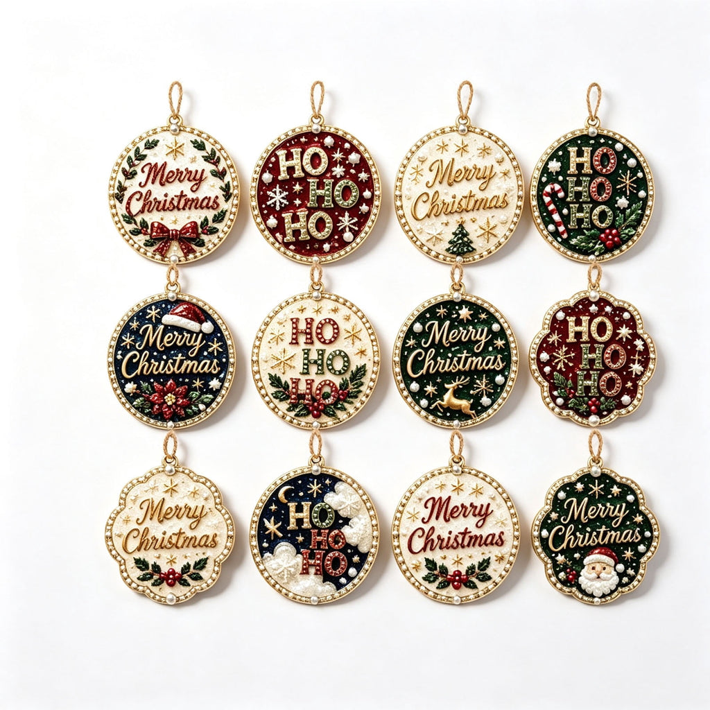 DIY Christmas Ornaments for Xmas Tree Hangings- Pearl Art Kits for Adults, Christmas Ornaments Set of 12, 2.76 Inch