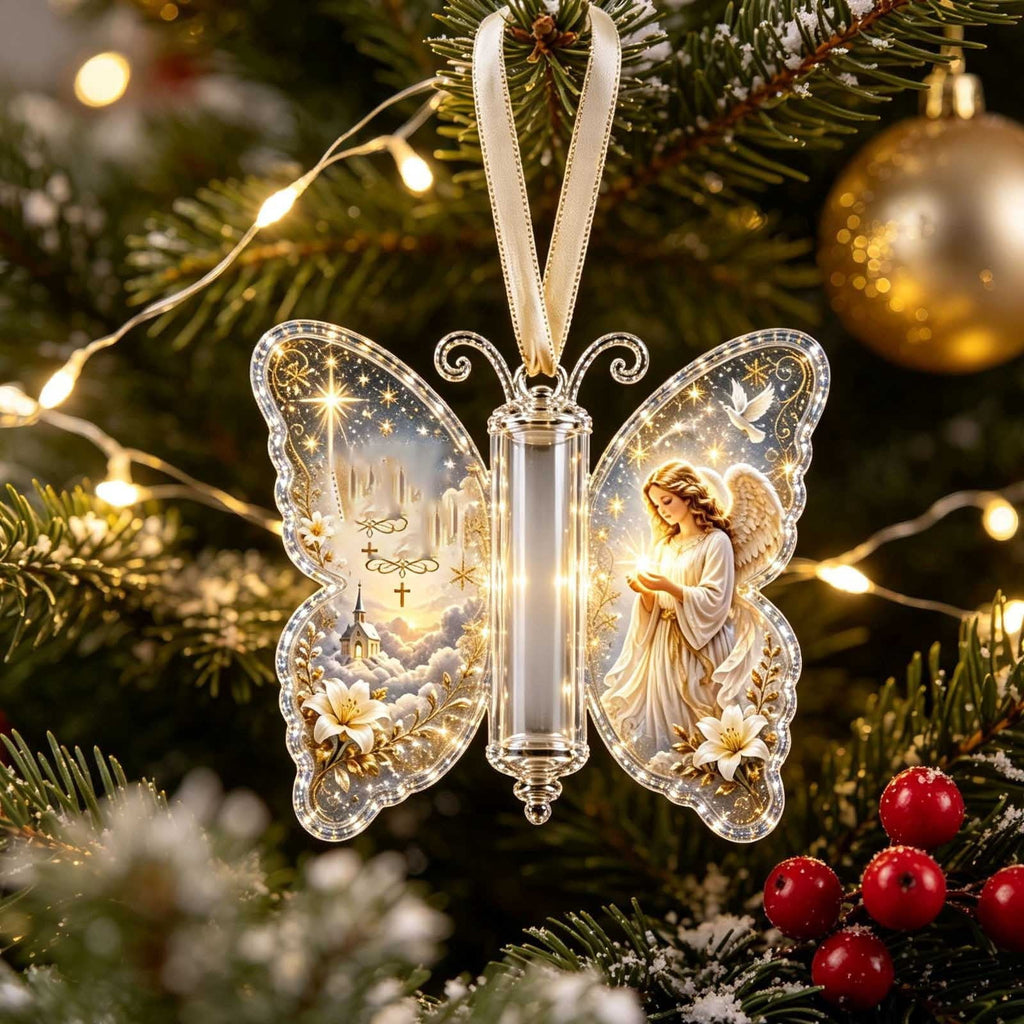 Christmas Cash Gift Stocking Shaped Ornament, Crystal-Clear Cash Holder Ornament with Xmas Stocking Design, Hanging Money Keepsake for Christmas Tree Wreath Garland, Surprise for Family Friends (F)